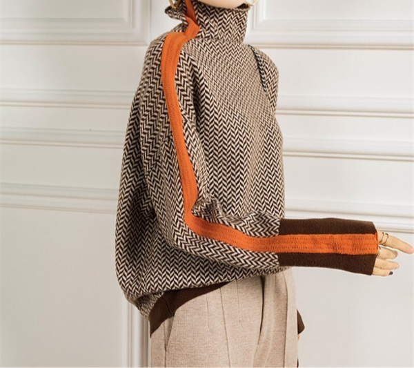 Eleanor | Luxe Herringbone Turtleneck