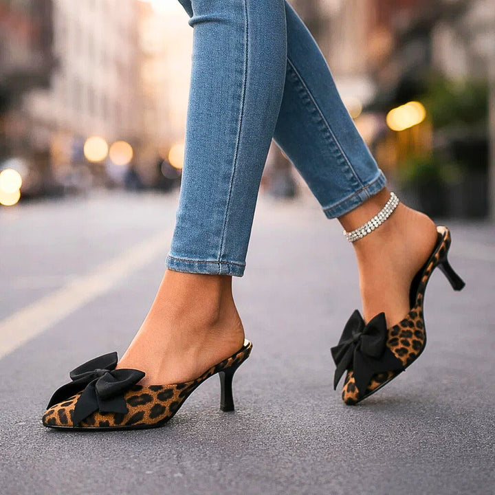 Leopard Print Bow Heels by Sienna