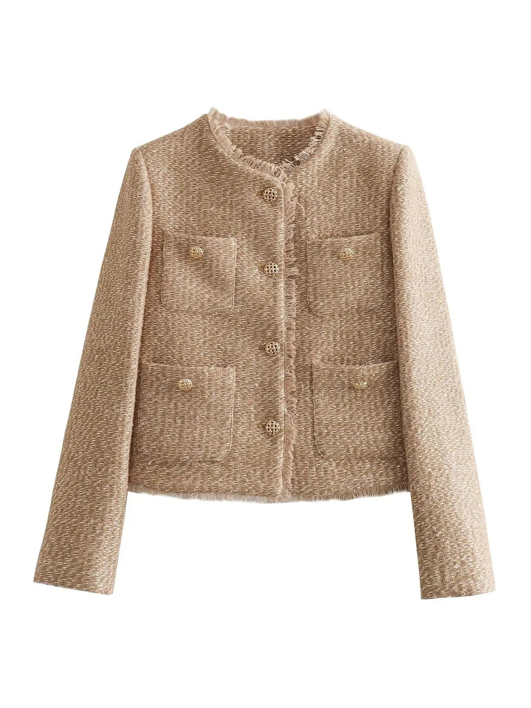 Niamh | Women's Cropped Tweed Blazer with Button Closure