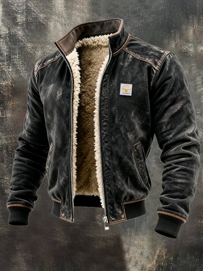 Jacket in vintage look with structured collar
