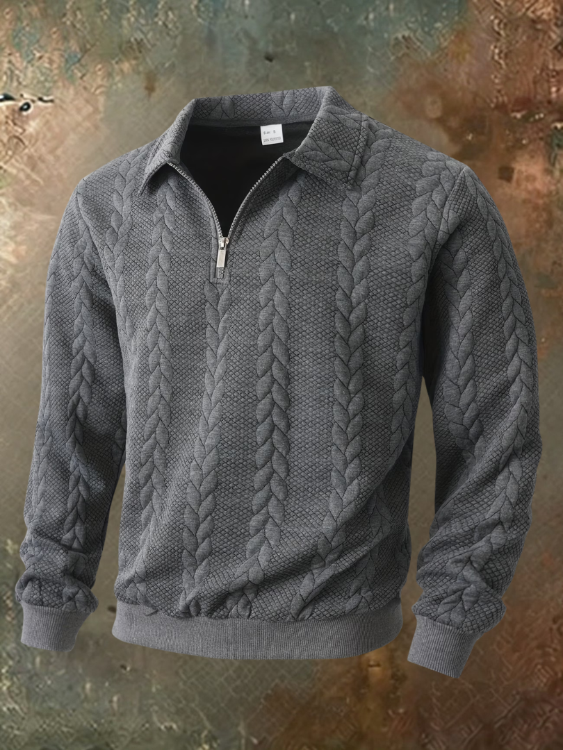 Stylish Men's Sweater with Cable Pattern