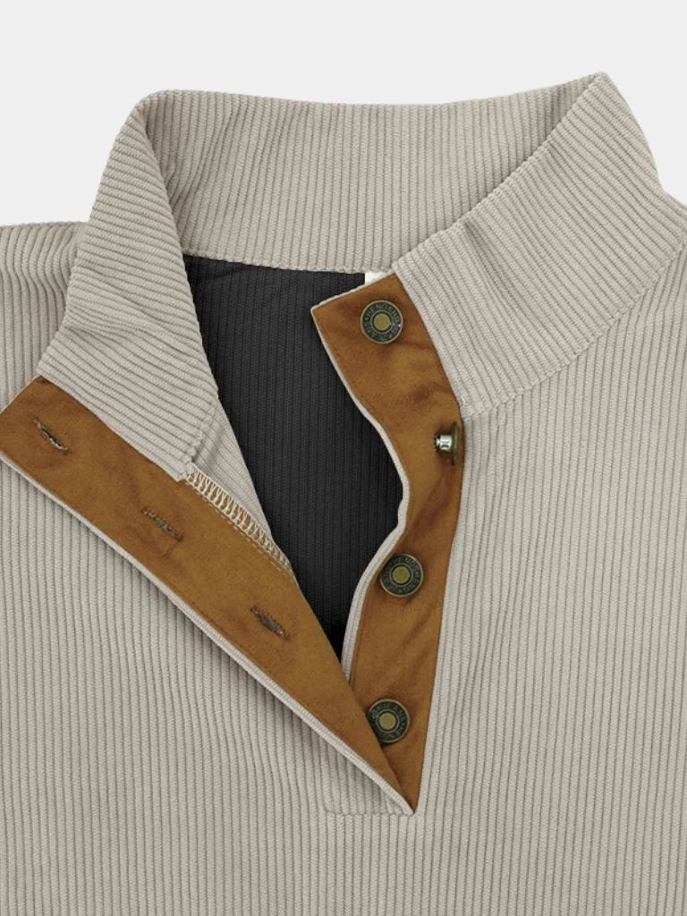 Corduroy Men's Sweater with Turtleneck