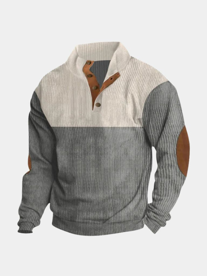 Corduroy Men's Sweater with Turtleneck
