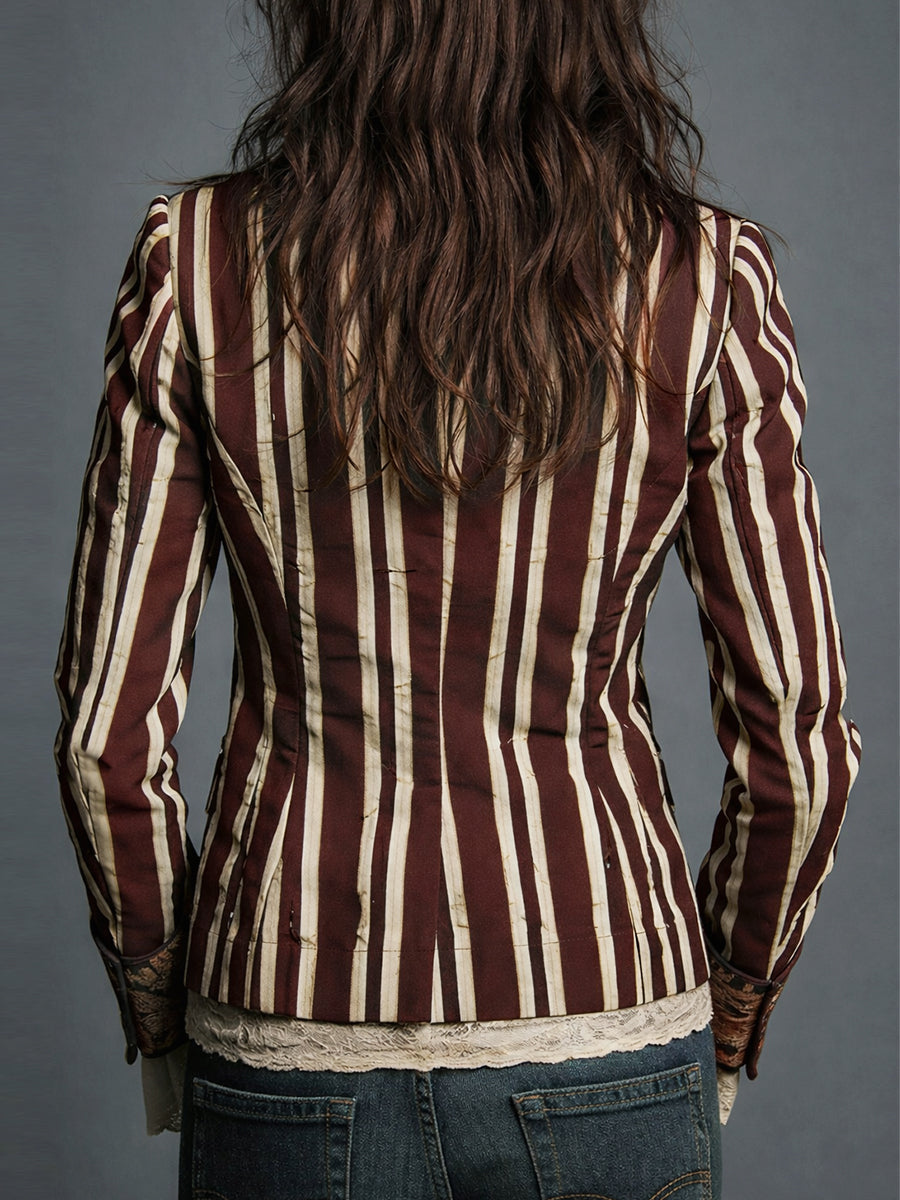 Avenorix Women's Floral Print Blazer with Structured Shoulders
