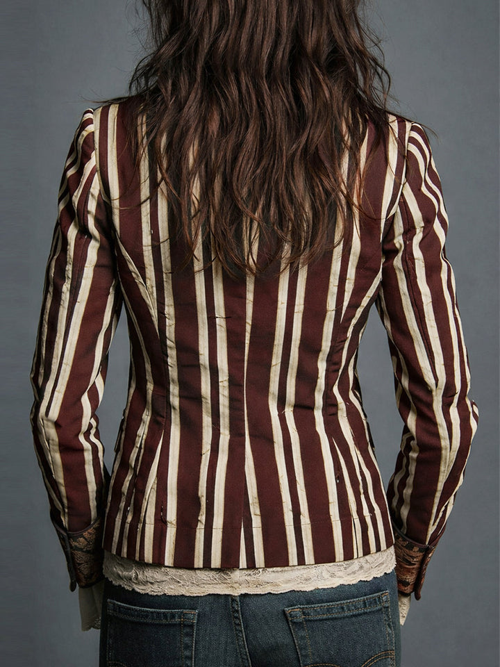 Avenorix Women's Floral Print Blazer with Structured Shoulders