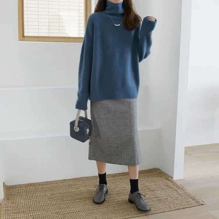 Mira - Cozy Turtleneck Knit Sweater