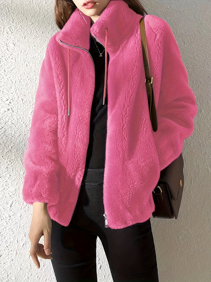 Avelora | Women's Modern Cut Cozy Zip Jacket with Luxurious Plush Texture
