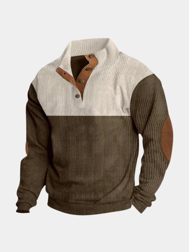 Corduroy Men's Sweater with Turtleneck