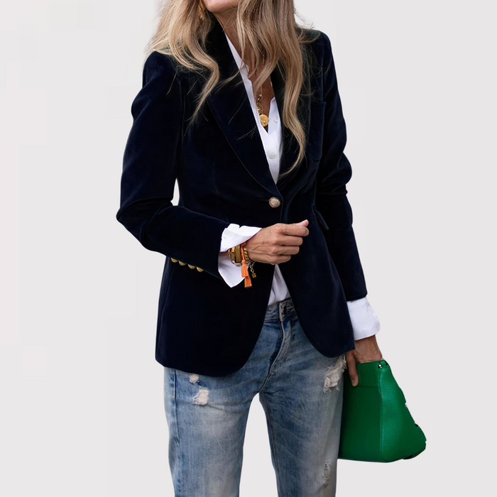 Quirita | Women's Tailored Velvet Jacket with Structured Shoulders