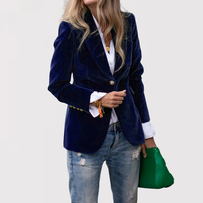 Quirita | Women's Tailored Velvet Jacket with Structured Shoulders