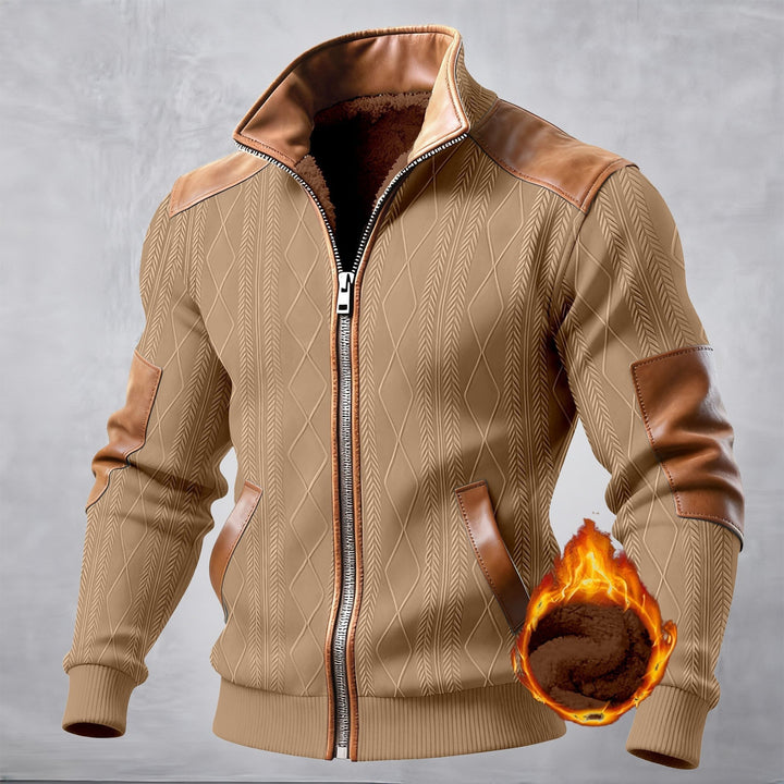 Textured Jacket with Zipper and Effect Details