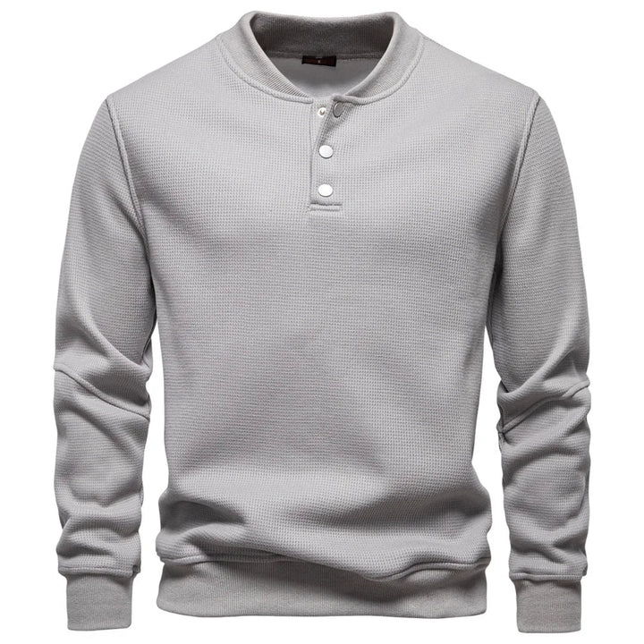 Fleece-Lined Sweatshirt with Button Design