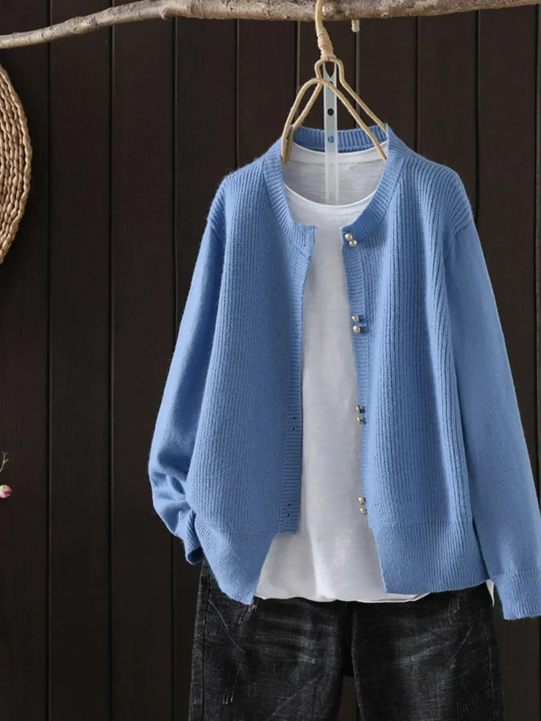 ELARA | Cardigan with Pearl Buttons