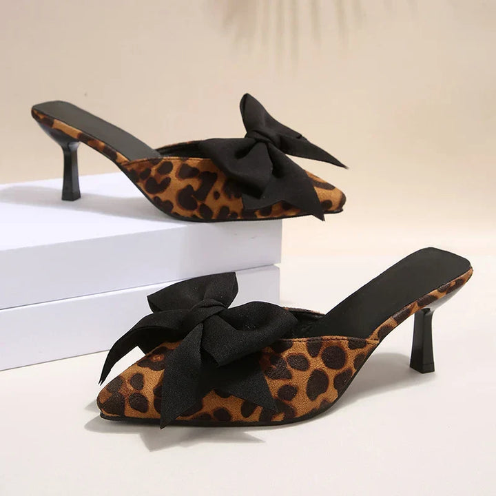 Leopard Print Bow Heels by Sienna