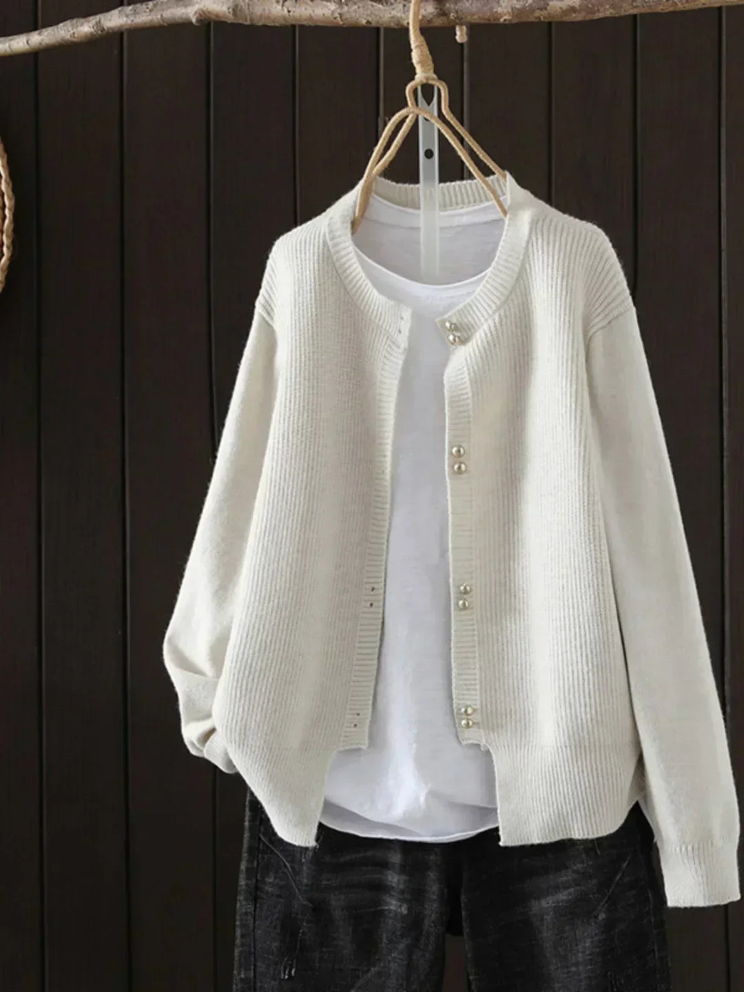 ELARA | Cardigan with Pearl Buttons