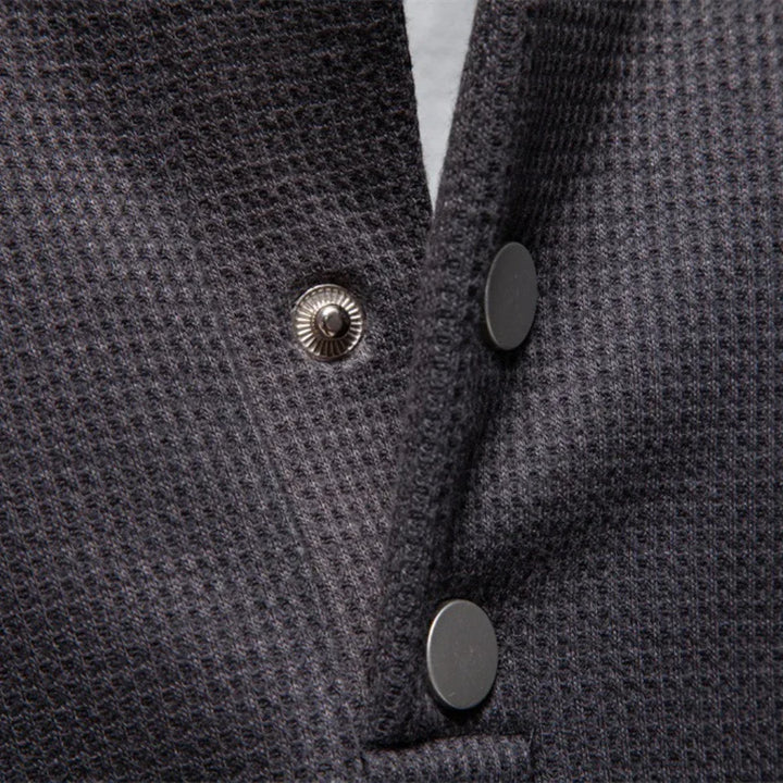 Fleece-Lined Sweatshirt with Button Design