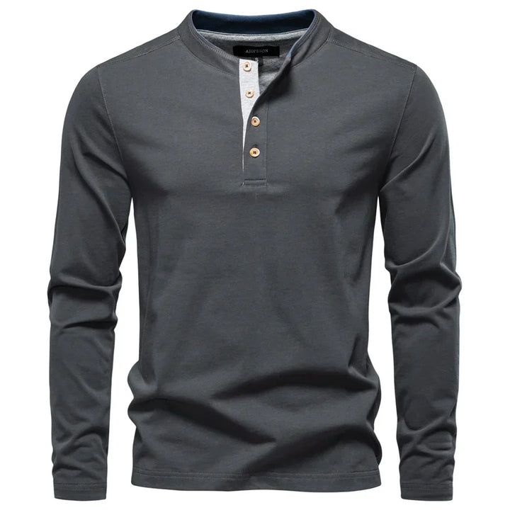 Henley Men's Shirt with Long Sleeves