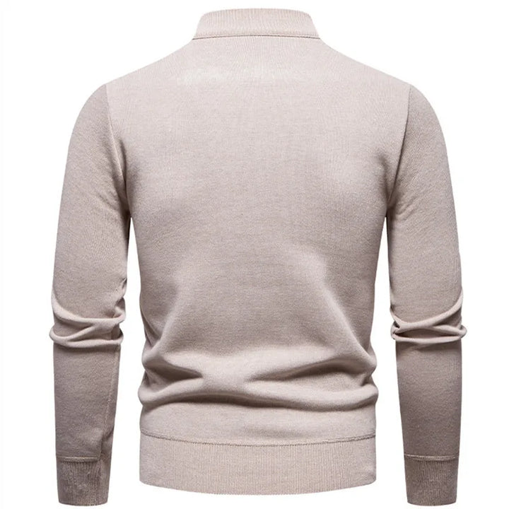 Casual Knitted Sweater with Half Zip