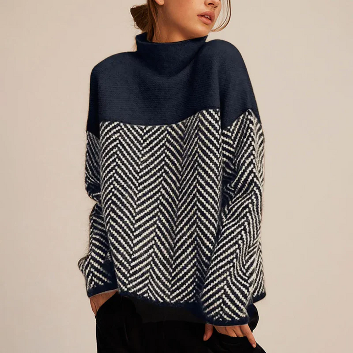 Petra Women's Chevron Knitted Turtleneck Sweater