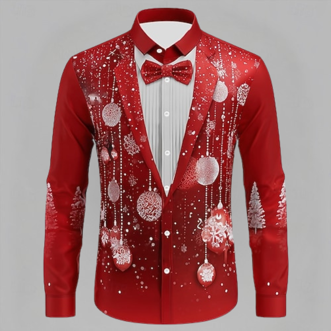 FESTIVE TUXEDO SHIRT WITH LONG SLEEVES