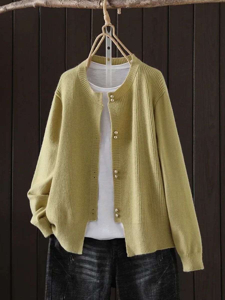 ELARA | Cardigan with Pearl Buttons