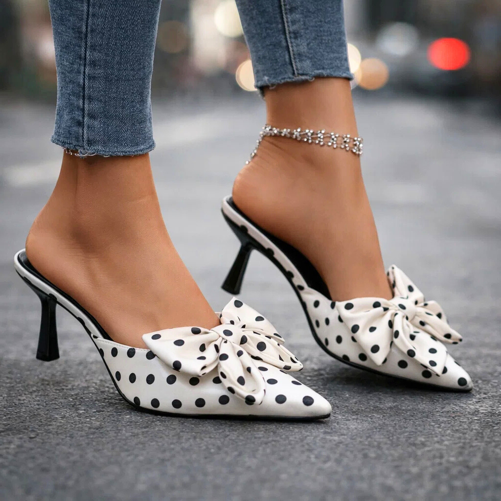 Vivienne Polka Dot Bow Heels