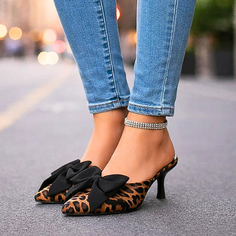Leopard Print Bow Heels by Sienna