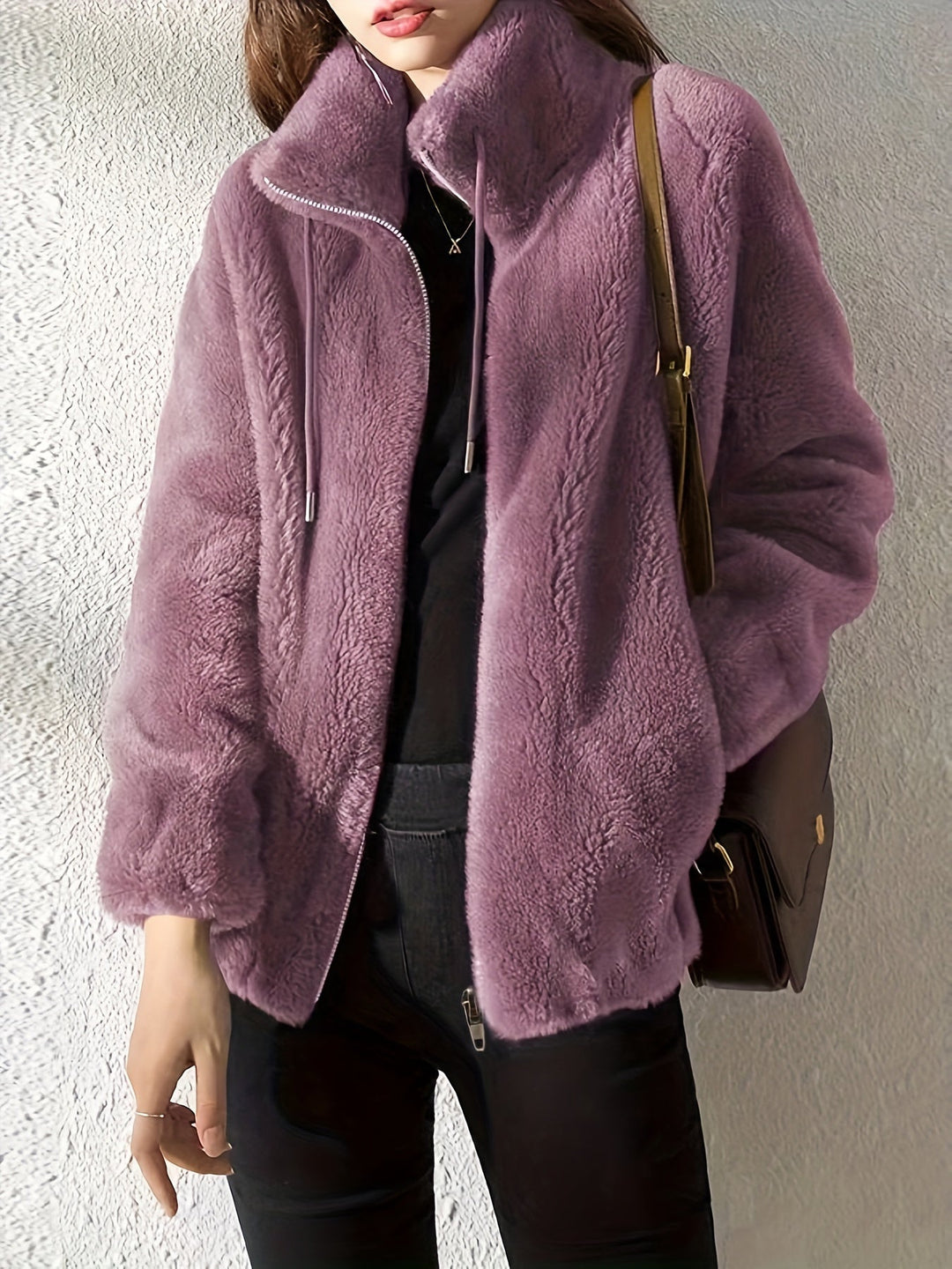 Avelora | Women's Modern Cut Cozy Zip Jacket with Luxurious Plush Texture