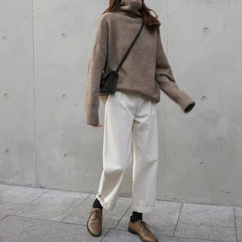 Mira - Cozy Turtleneck Knit Sweater