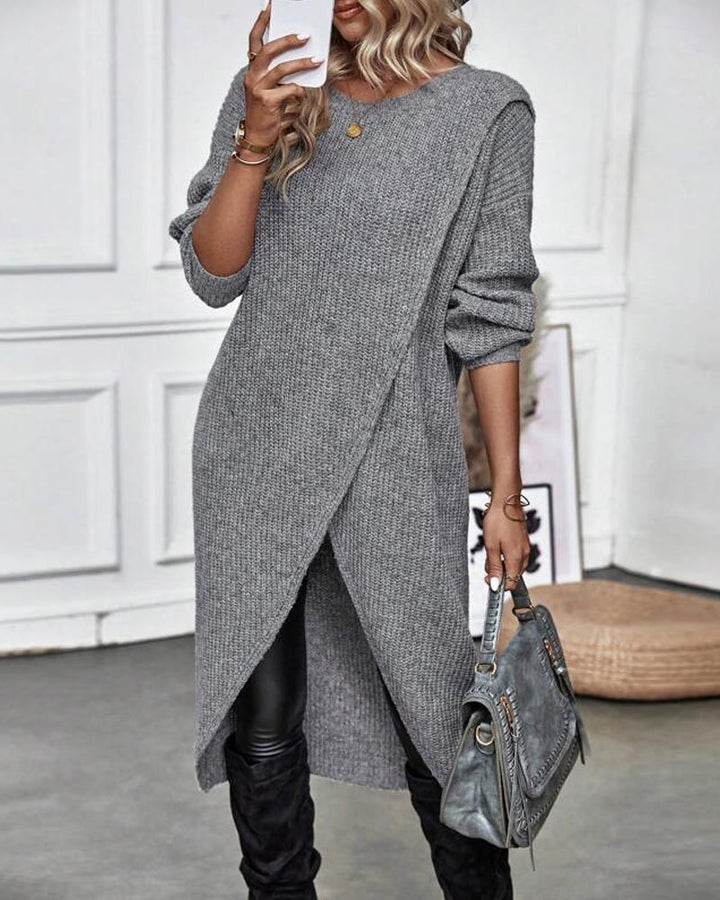 Dorothea | Women's Long Sleeve Asymmetrical Tunic Sweater