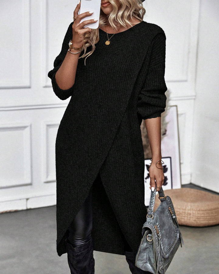 Dorothea | Women's Long Sleeve Asymmetrical Tunic Sweater