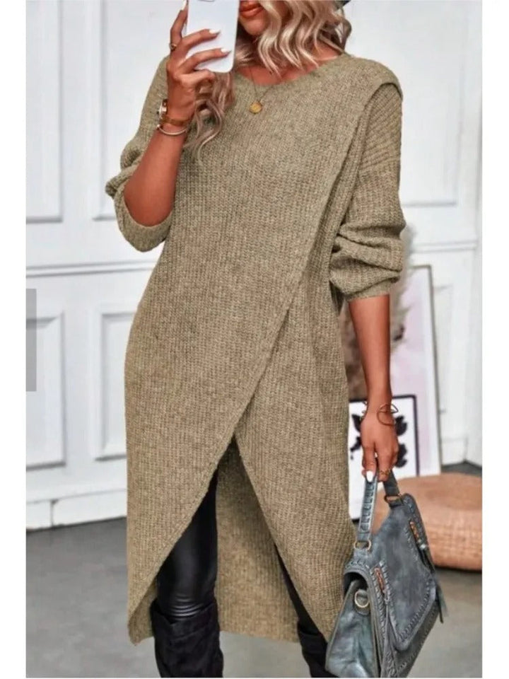 Dorothea | Women's Long Sleeve Asymmetrical Tunic Sweater