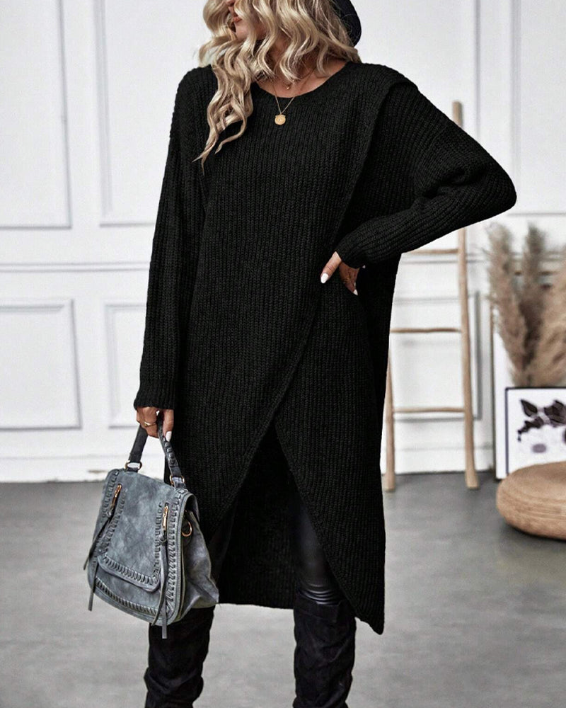 Dorothea | Women's Long Sleeve Asymmetrical Tunic Sweater