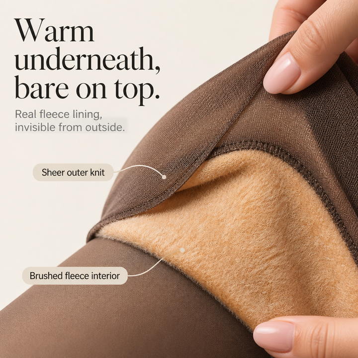 Warmelle – High-Compression Fleece-Lined Tights with Seamless Design