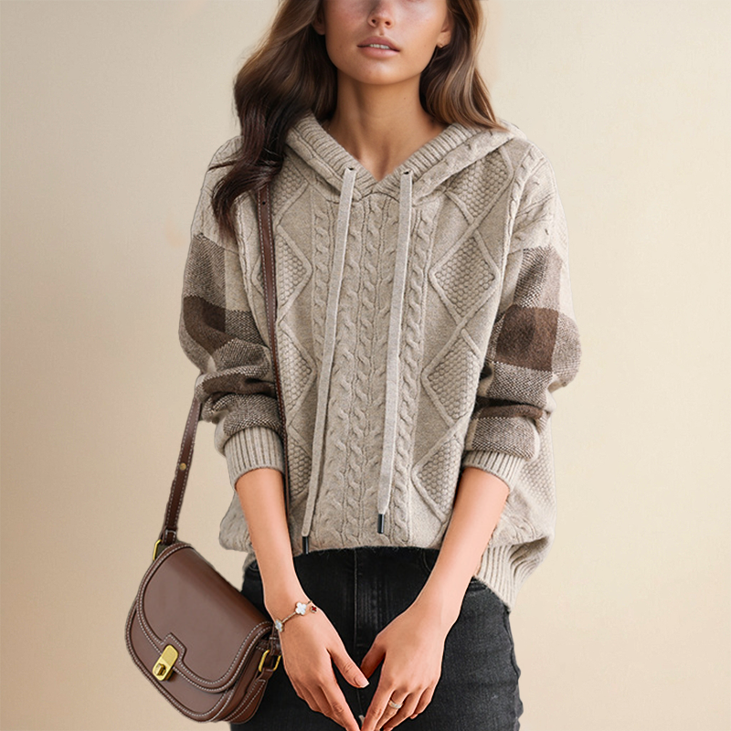 Emily | Cozy Cable Knit Hoodie
