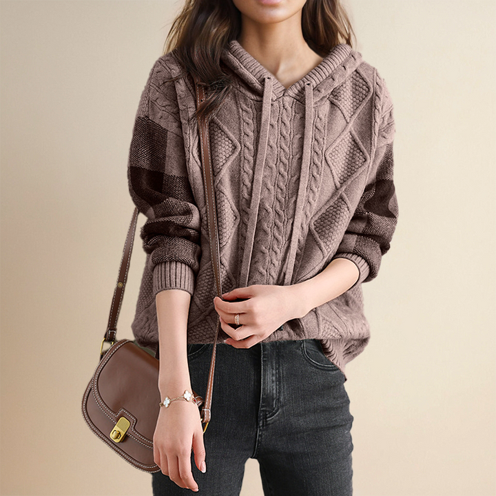 Emily | Cozy Cable Knit Hoodie