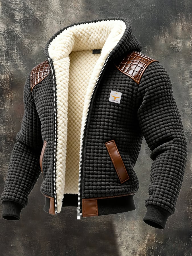 Textured jacket with embossed details