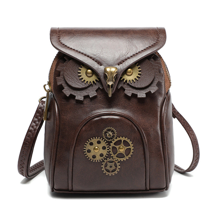 Hazel animal crossbody bag in steampunk owl style
