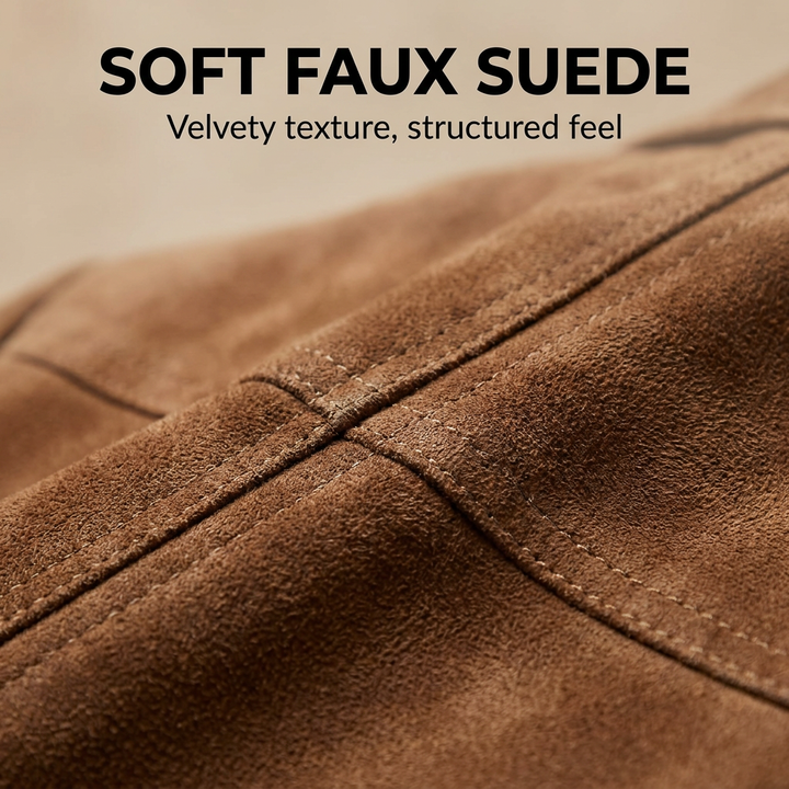 Rhiannon | Women's Classic Lapel Suede Blazer with Button-Down Detail