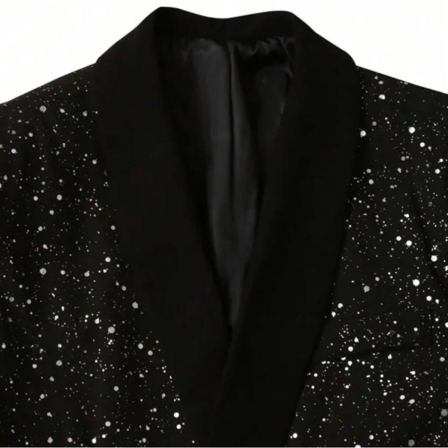 Lennart | Glitter Blazer with Satin Shawl Collar