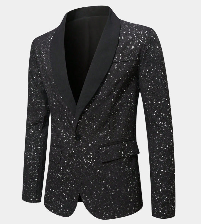 Lennart | Glitter Blazer with Satin Shawl Collar