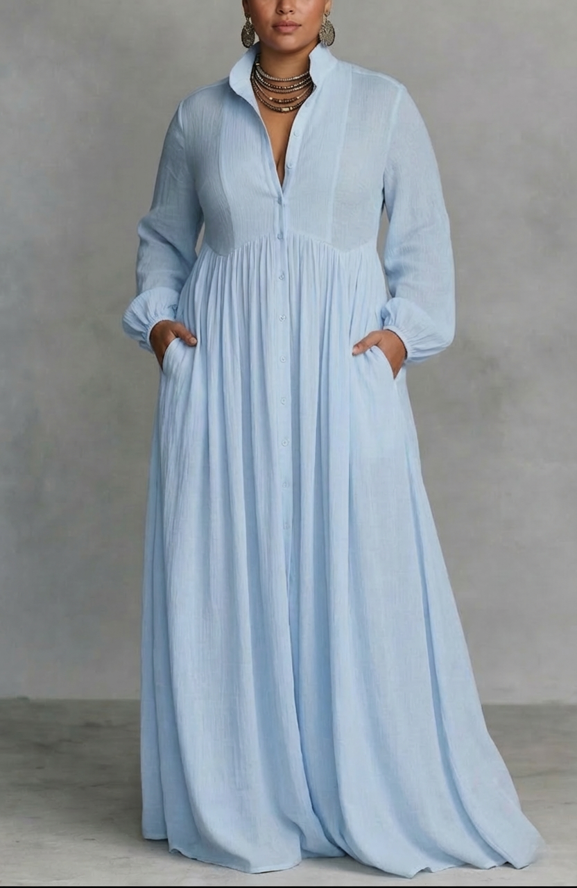 Cordelia | Elegant Button-Down Maxi Dress