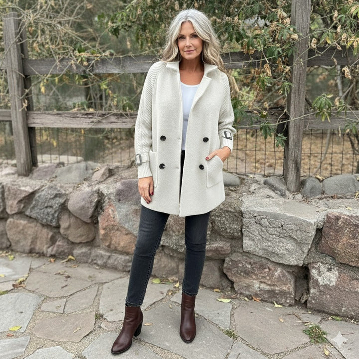Isola | Women's Mid-Length Double-Breasted Coat with Sleek Design