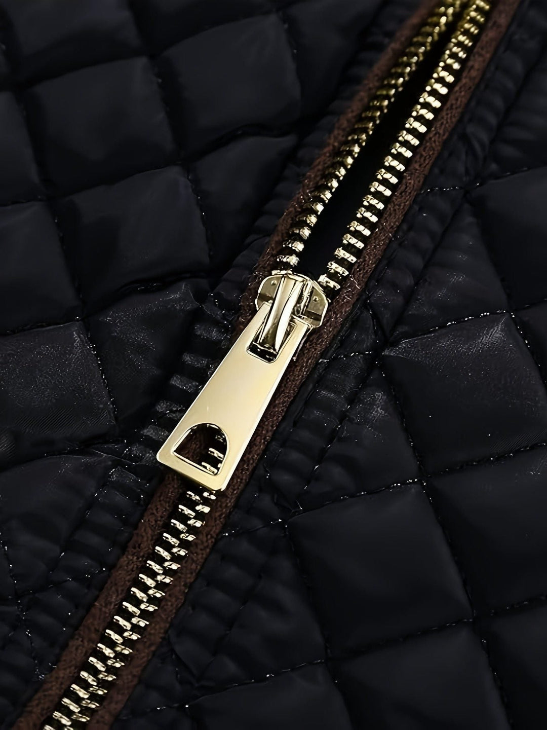 Roisin Women's Quilted Jacket with Stand Collar and Zip Closure